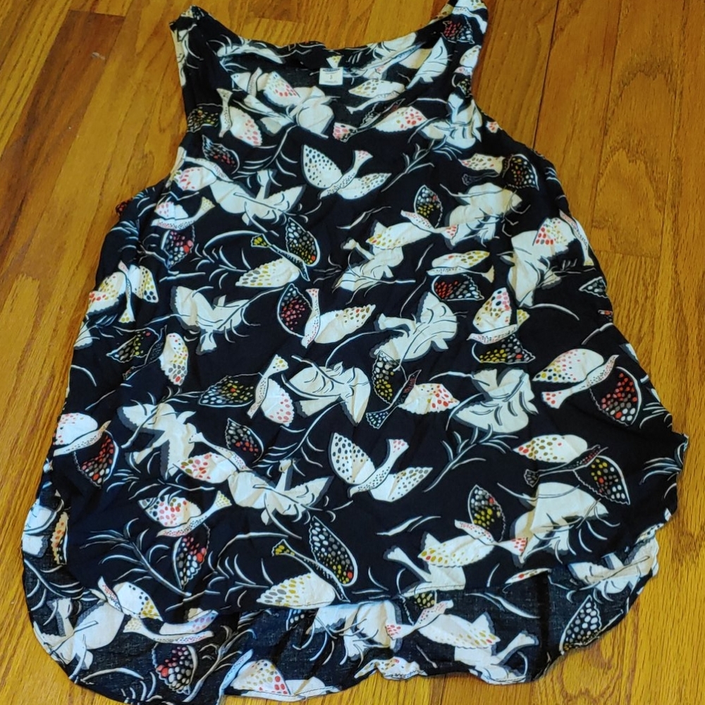 V neck bird print tank
